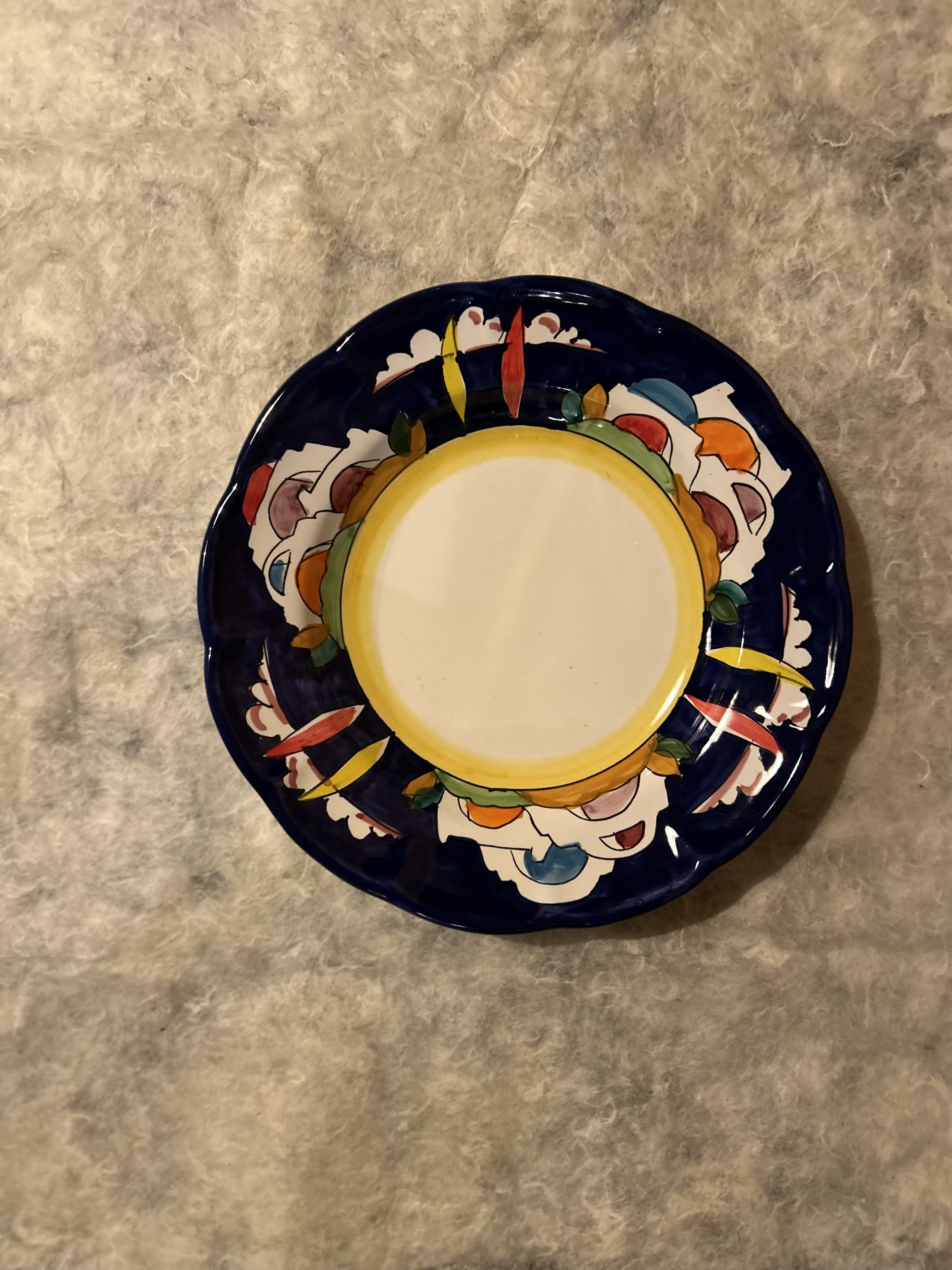 【常温】ｼﾁﾘｱ陶器/平皿 23cm 紺